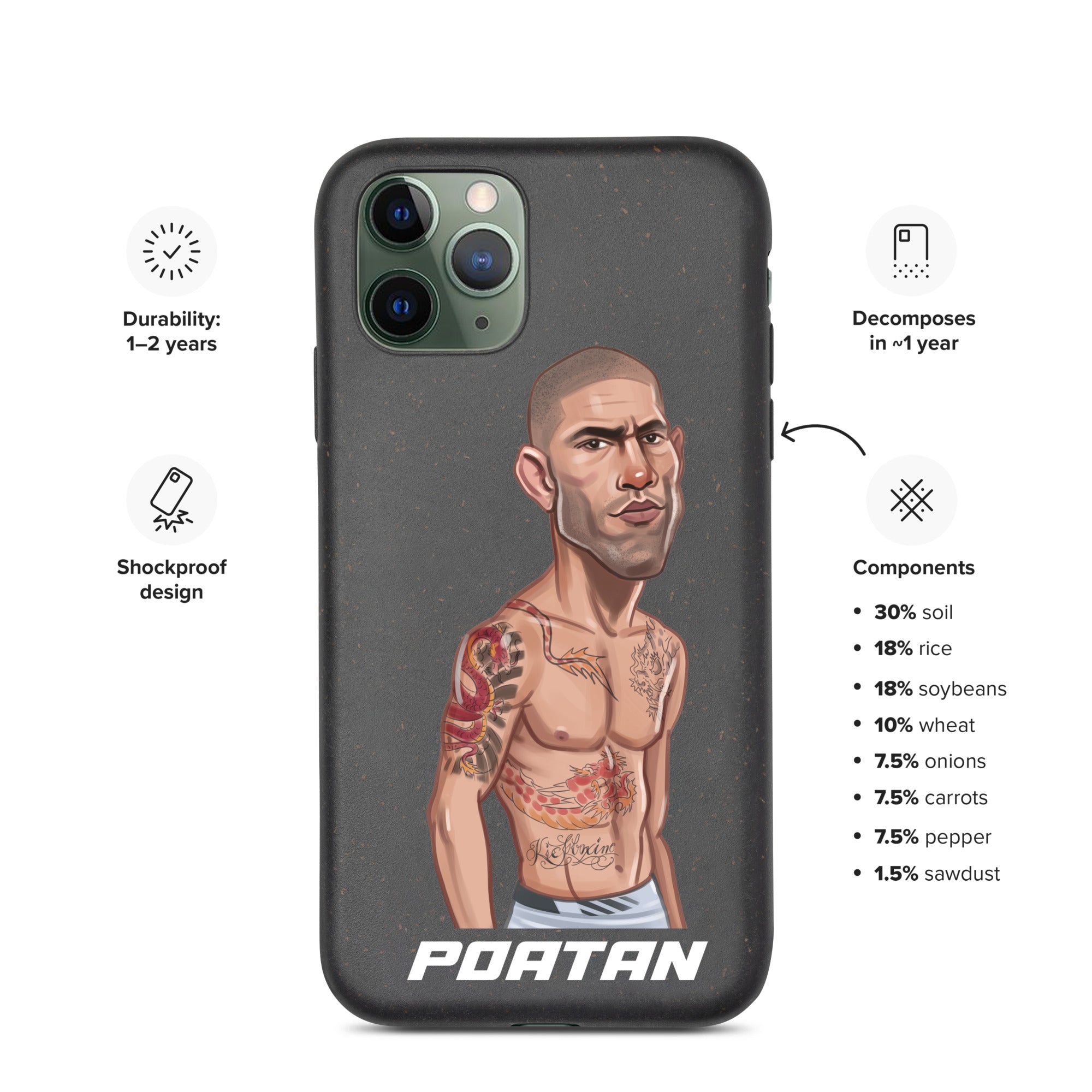 Alex "Poatan" Pereira - Speckled iPhone Case Mobile Phone Cases