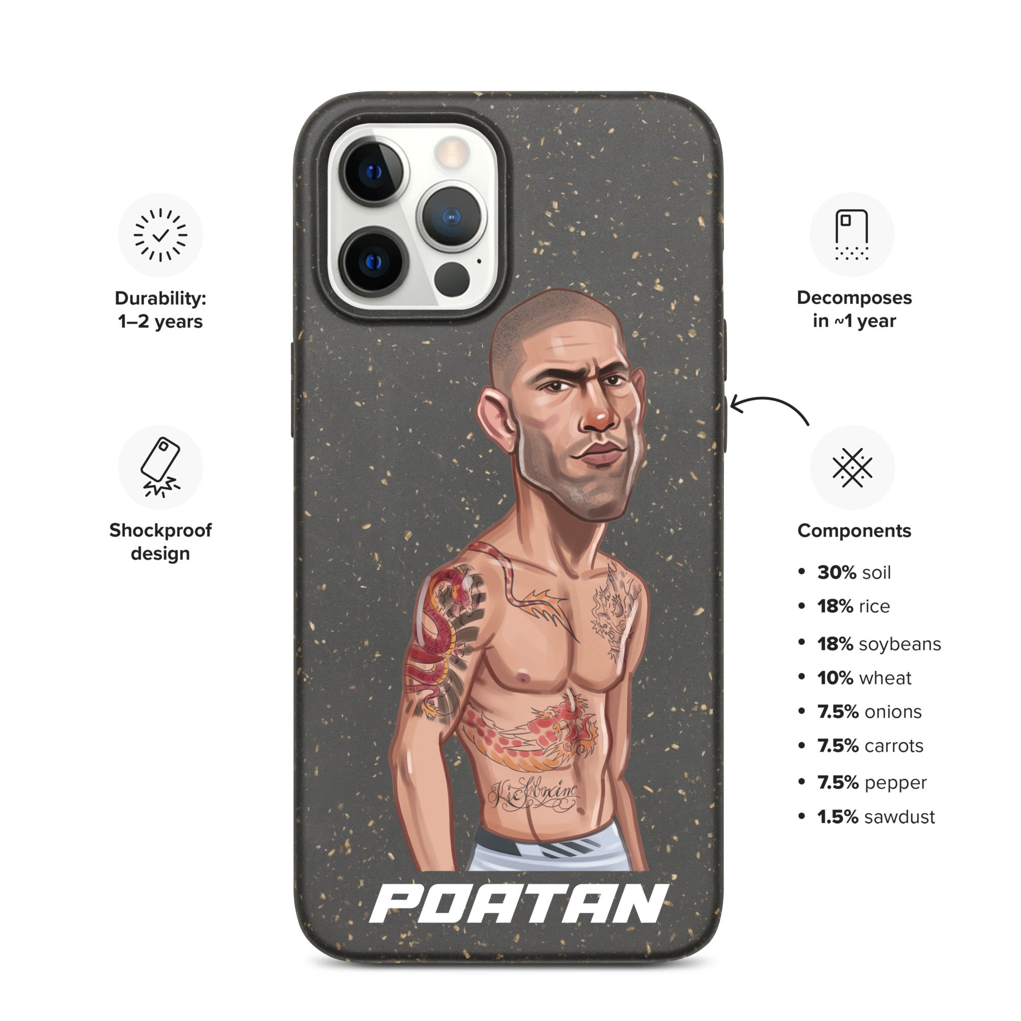 Alex "Poatan" Pereira - Speckled iPhone Case Mobile Phone Cases