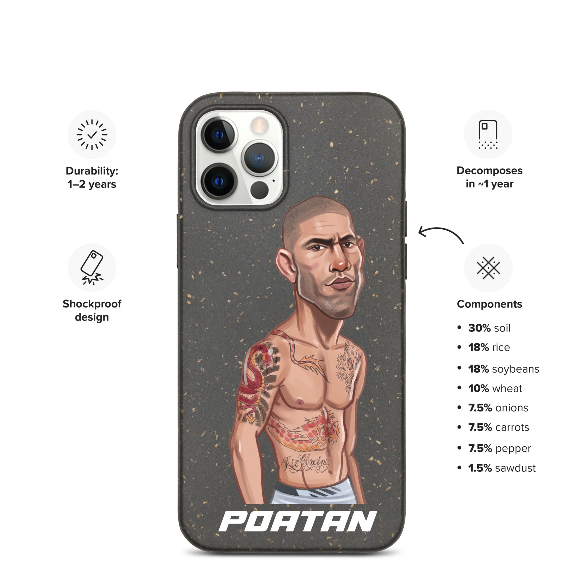 Alex "Poatan" Pereira - Speckled iPhone Case Mobile Phone Cases
