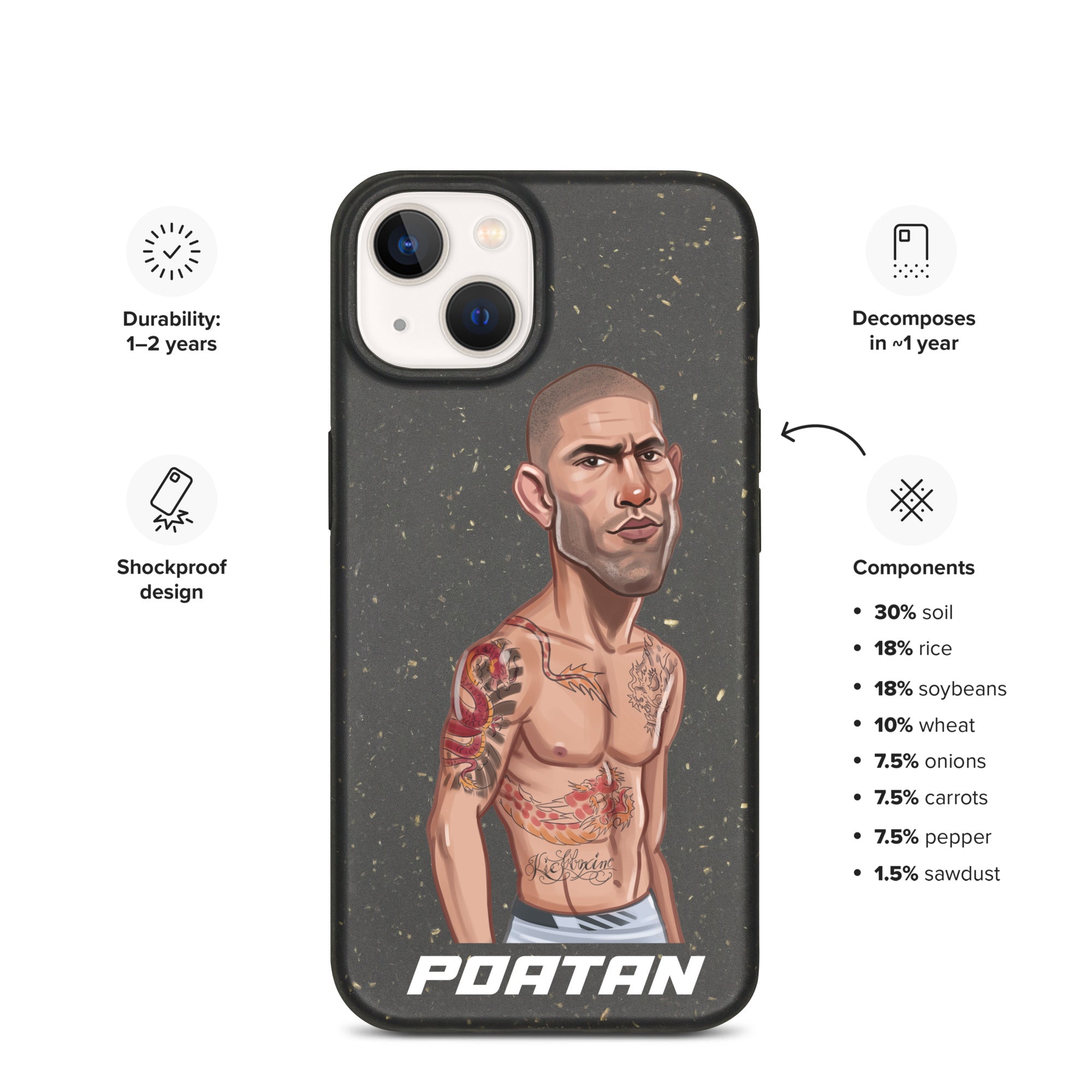 Alex "Poatan" Pereira - Speckled iPhone Case Mobile Phone Cases