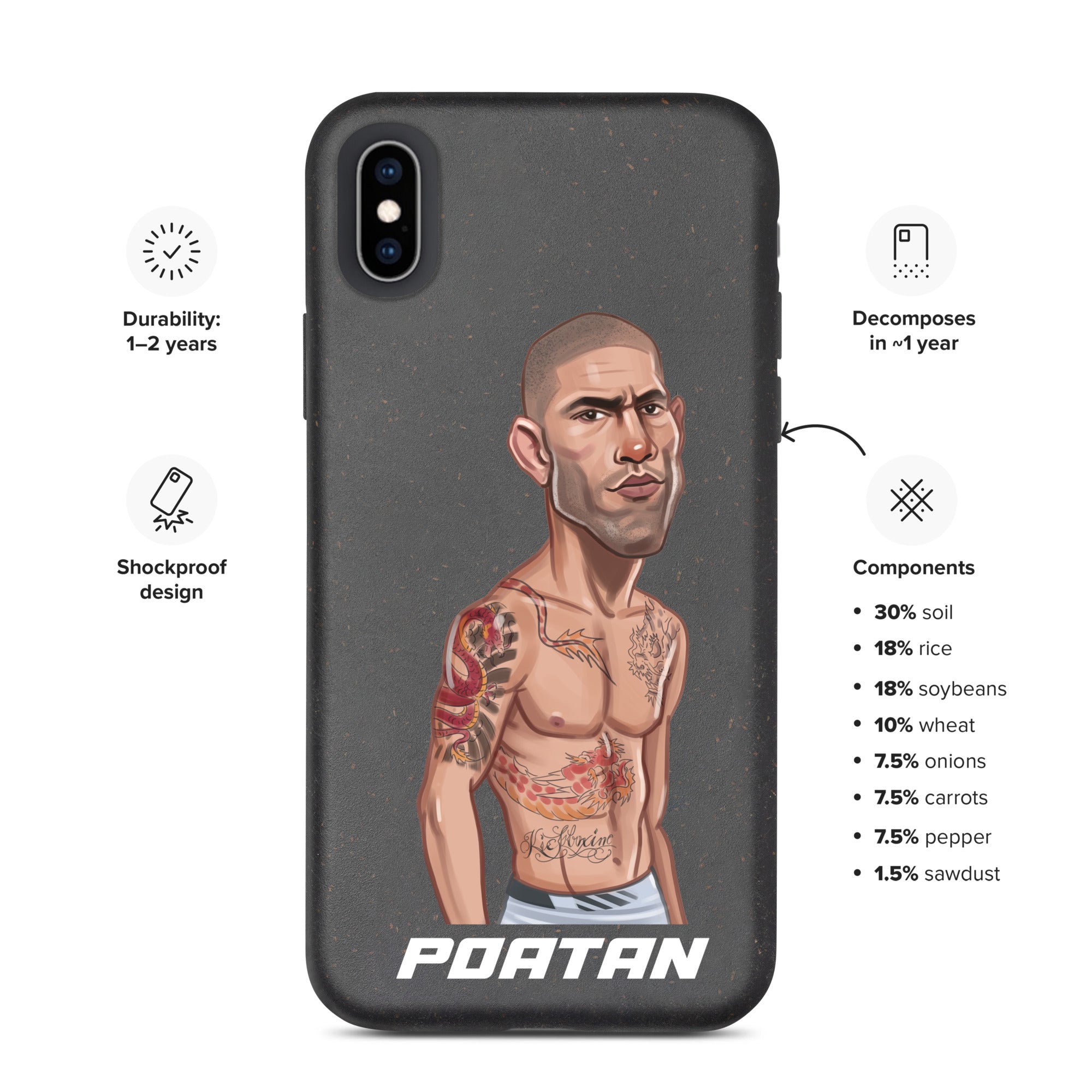 Alex "Poatan" Pereira - Speckled iPhone Case Mobile Phone Cases