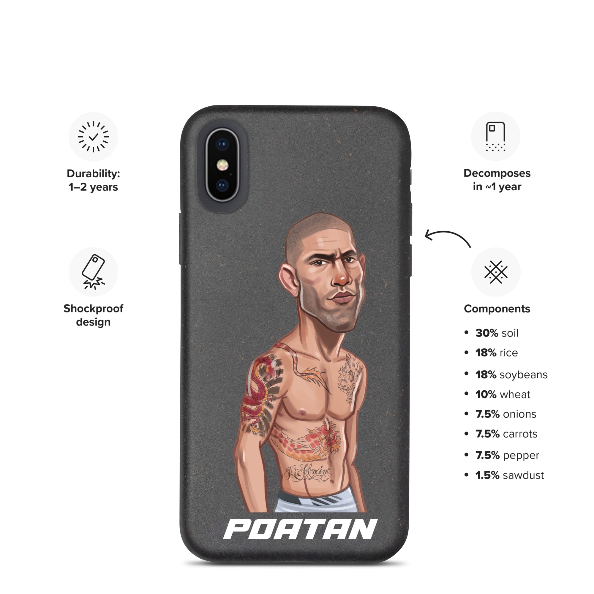 Alex "Poatan" Pereira - Speckled iPhone Case Mobile Phone Cases