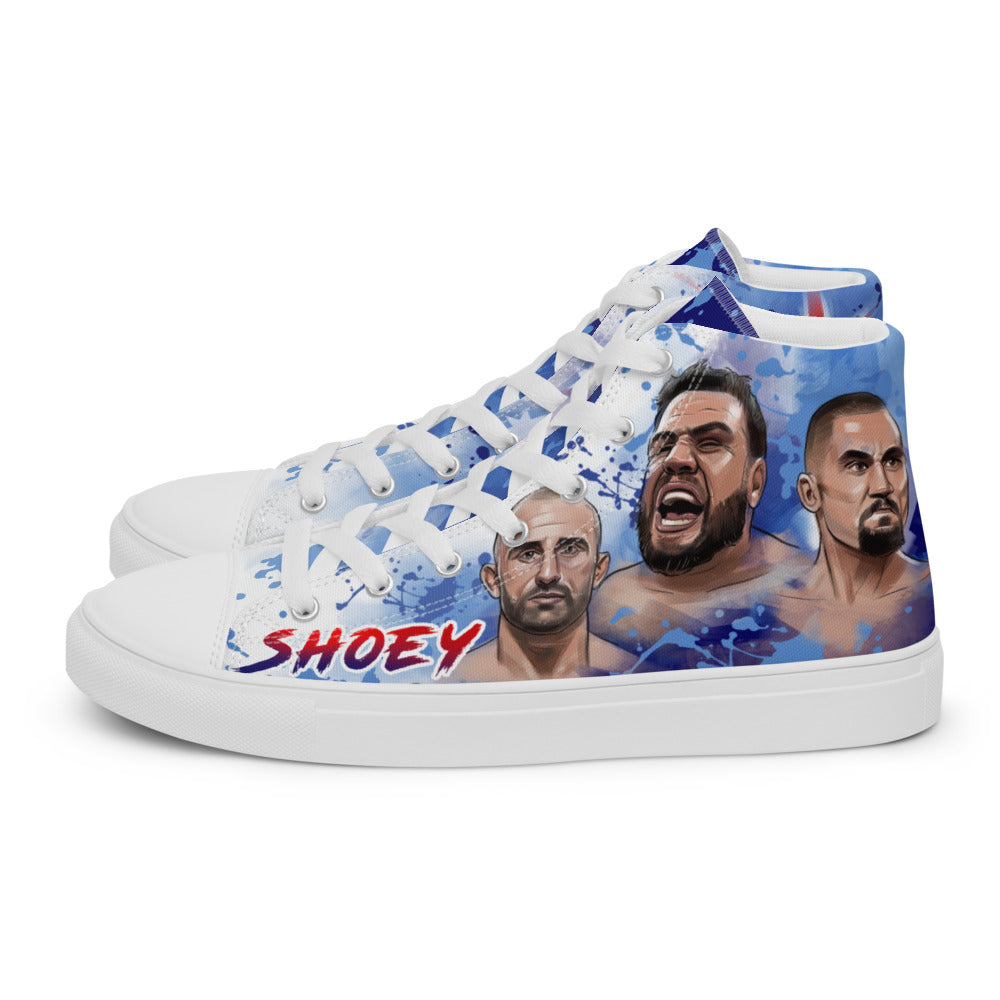 Do a SHOEY, celebrate the AUSSIE way! - Men's High Top Canvas Shoes (State Blue) Shoes