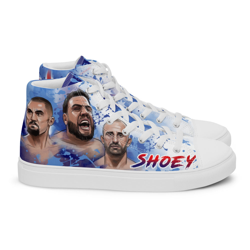 Do a SHOEY, celebrate the AUSSIE way! - Men's High Top Canvas Shoes (State Blue) Shoes