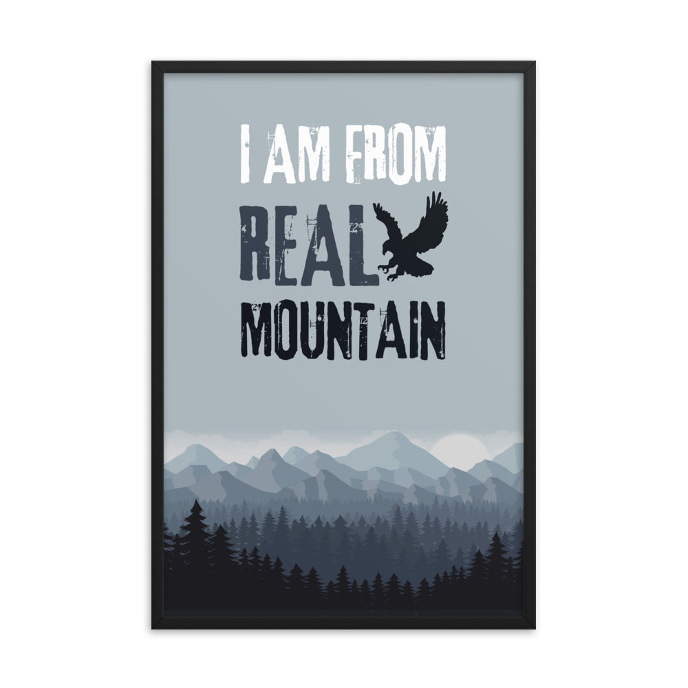 I am from REAL mountain - Khabib Nurmagomedov Diss (Premium Framed Poster) Posters
