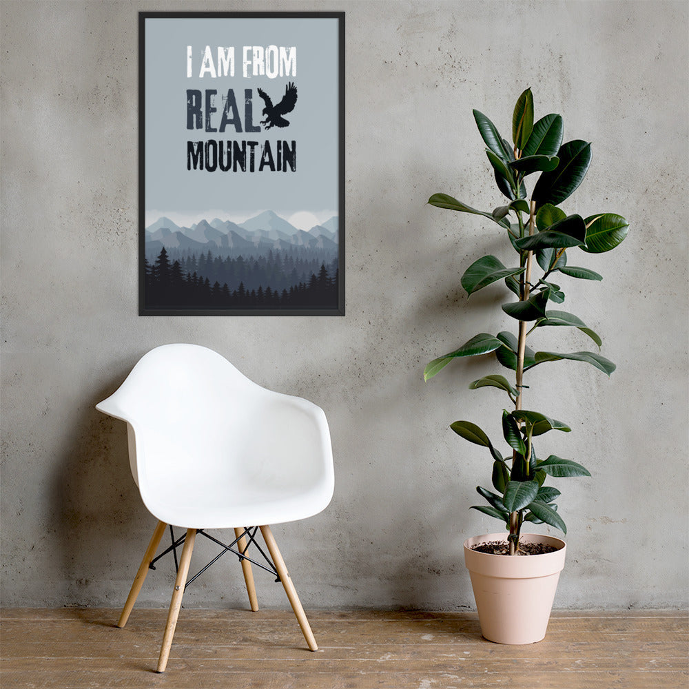 I am from REAL mountain - Khabib Nurmagomedov Diss (Premium Framed Poster) Posters