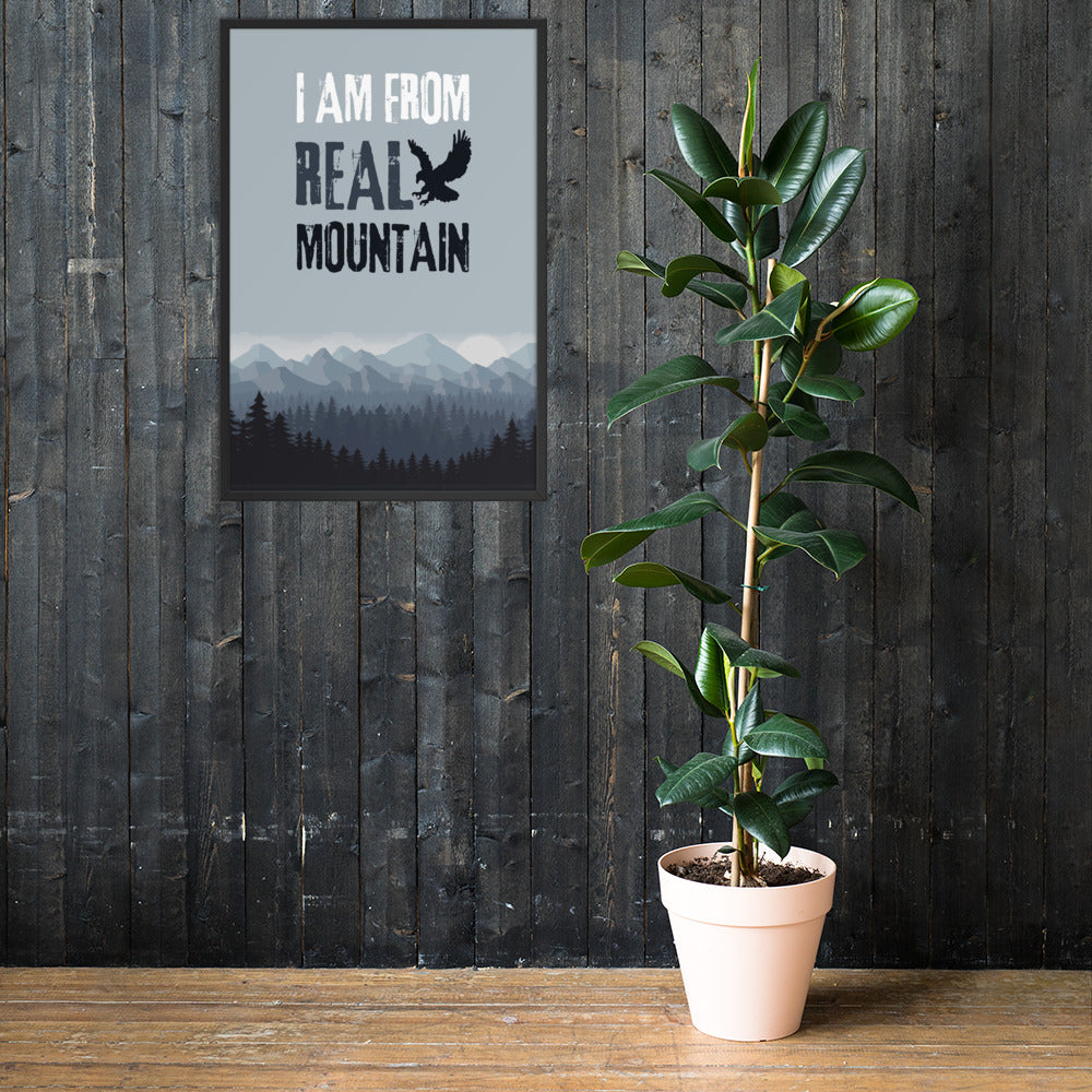 I am from REAL mountain - Khabib Nurmagomedov Diss (Premium Framed Poster) Posters