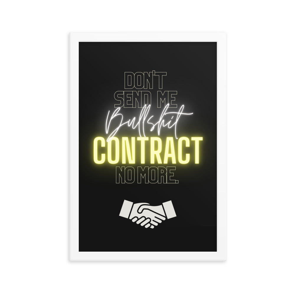 Khabib Diss: "Don't Send Me Bullsh!t Contract" - Premium Matte Framed Poster Posters