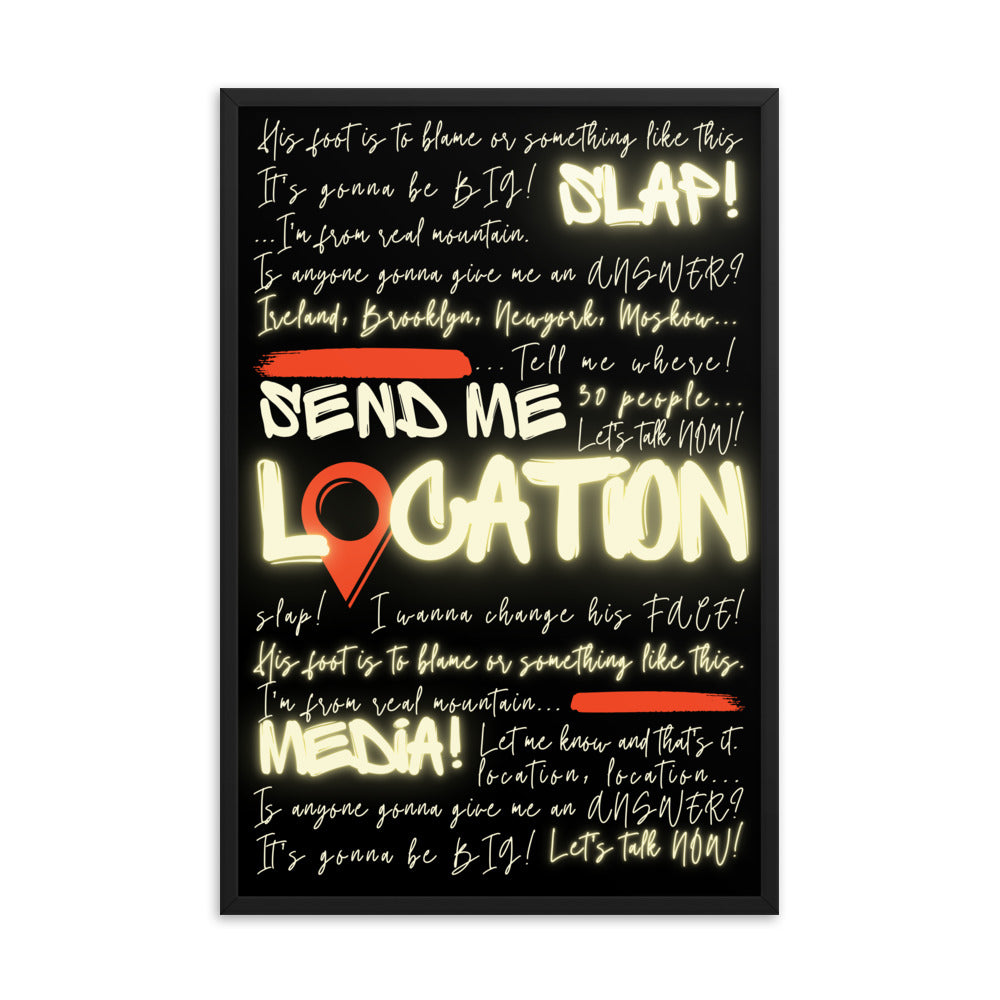Khabib Diss: "Send Me Location" - Premium Matte Poster (Neon) Posters