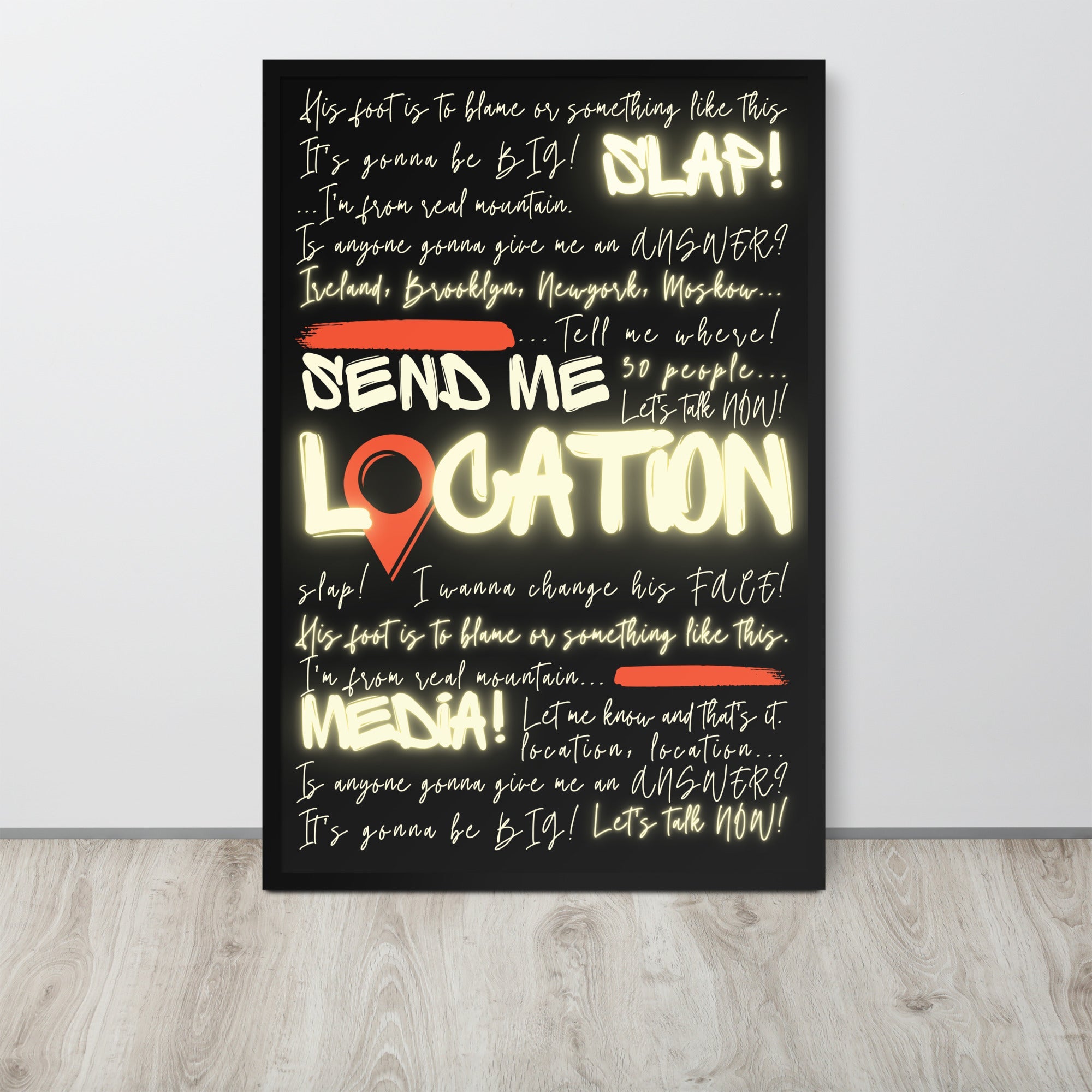 Khabib Diss: "Send Me Location" - Premium Matte Poster (Neon) Posters