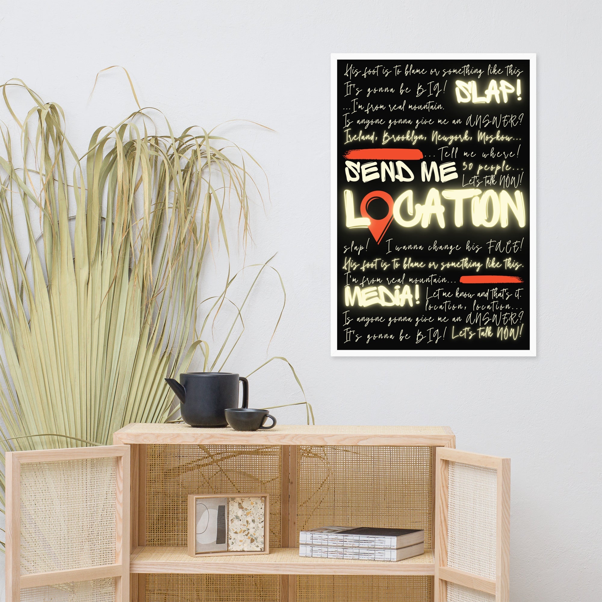 Khabib Diss: "Send Me Location" - Premium Matte Poster (Neon) Posters