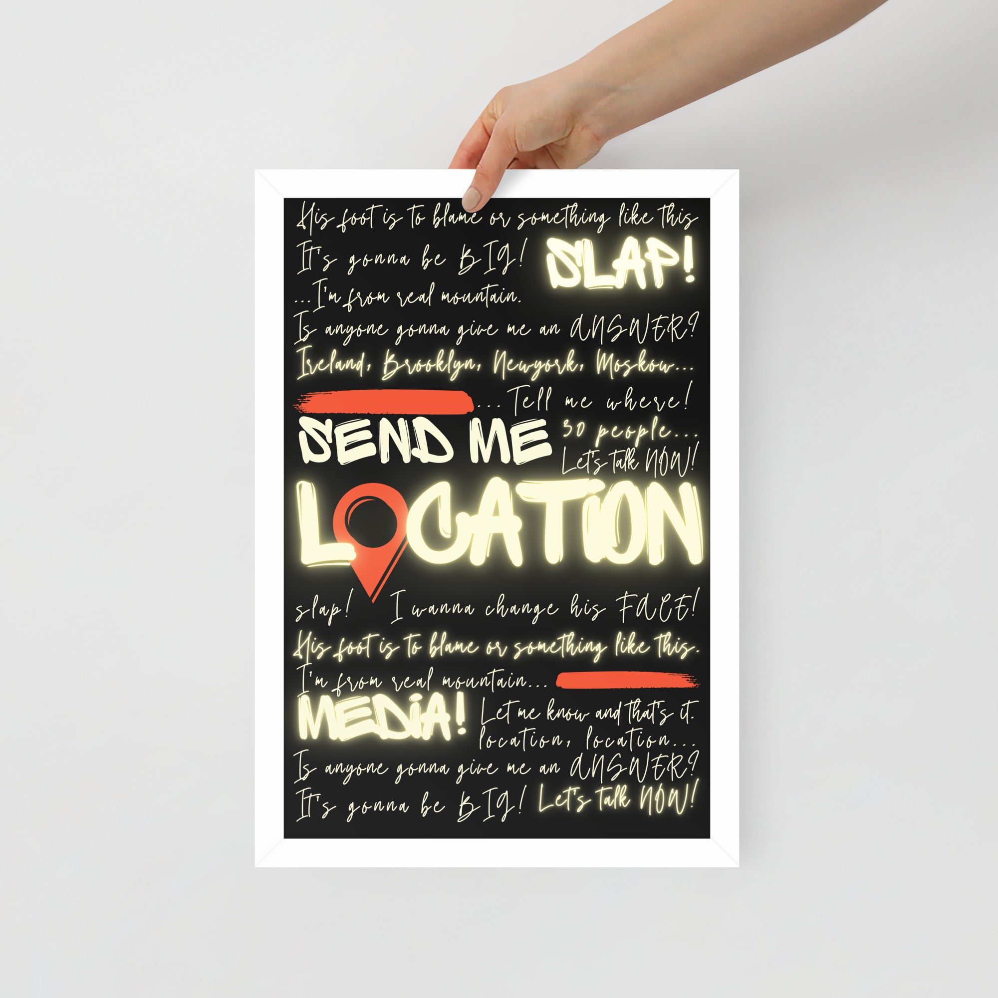 Khabib Diss: "Send Me Location" - Premium Matte Poster (Neon) Posters