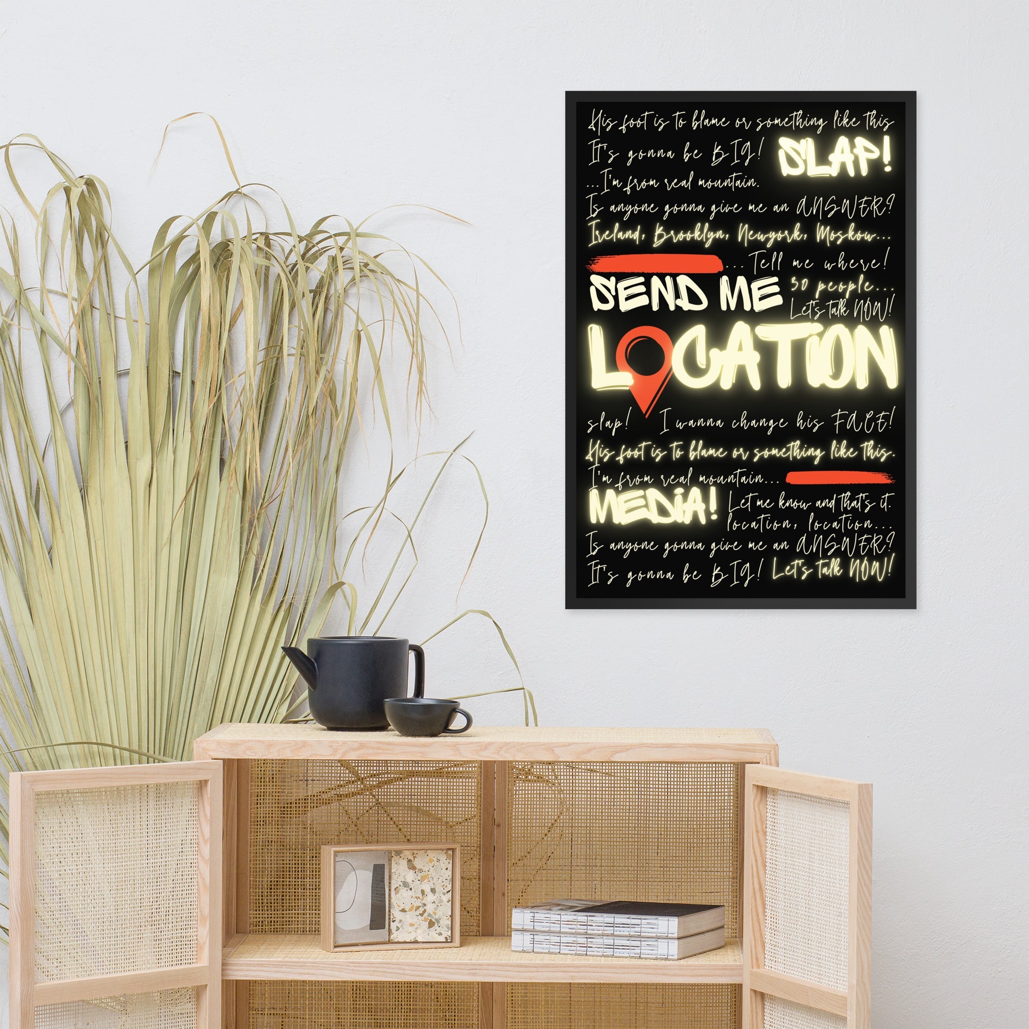 Khabib Diss: "Send Me Location" - Premium Matte Poster (Neon) Posters