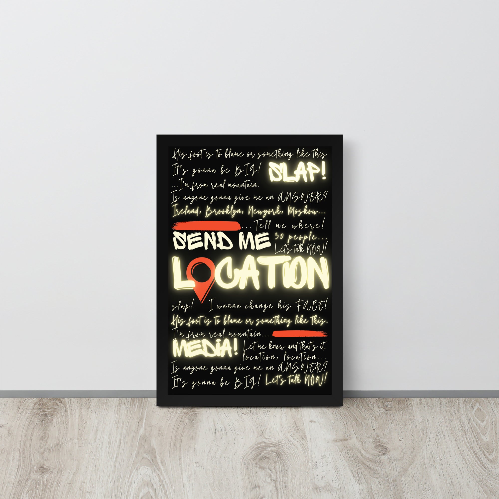 Khabib Diss: "Send Me Location" - Premium Matte Poster (Neon) Posters