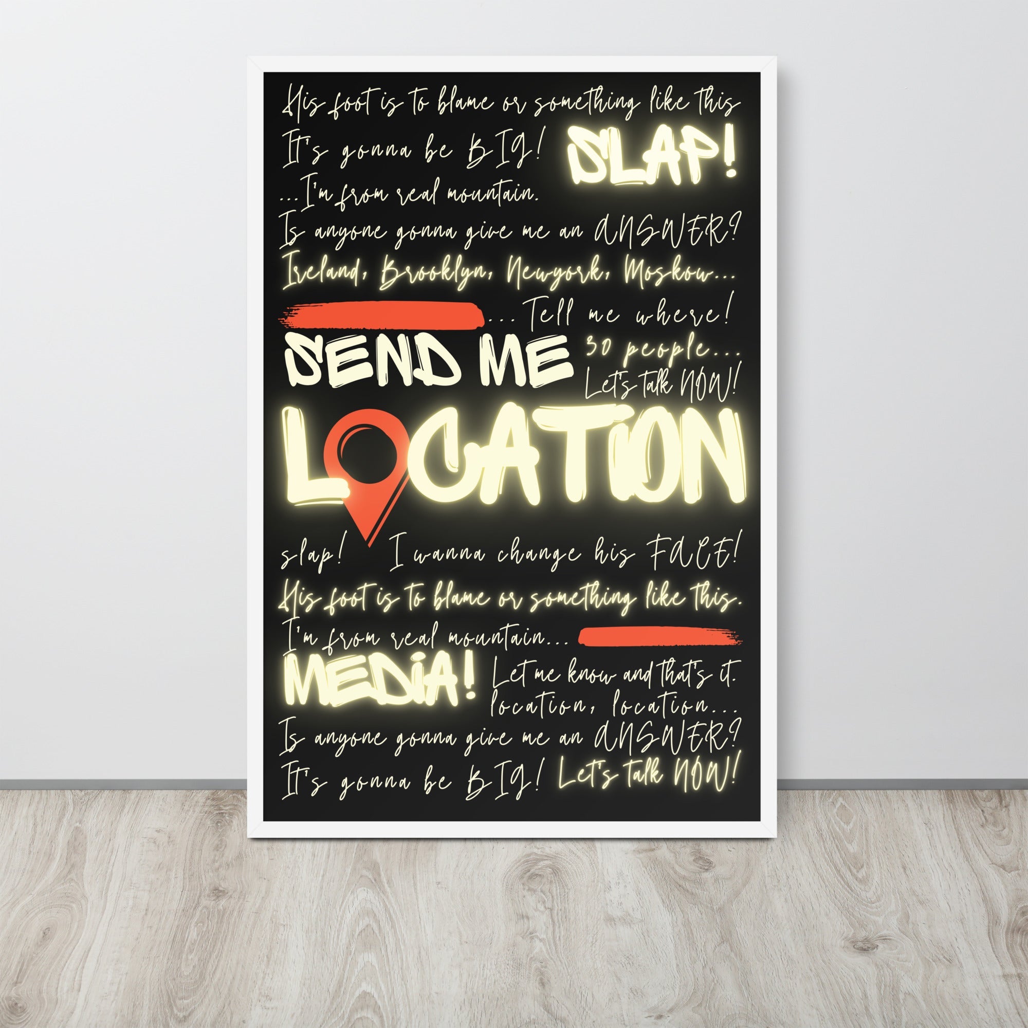 Khabib Diss: "Send Me Location" - Premium Matte Poster (Neon) Posters
