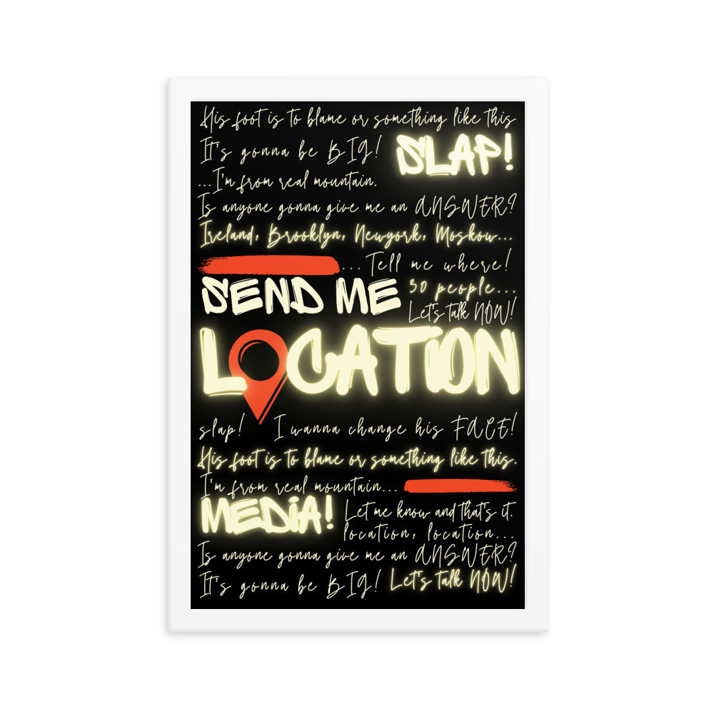 Khabib Diss: "Send Me Location" - Premium Matte Poster (Neon) Posters