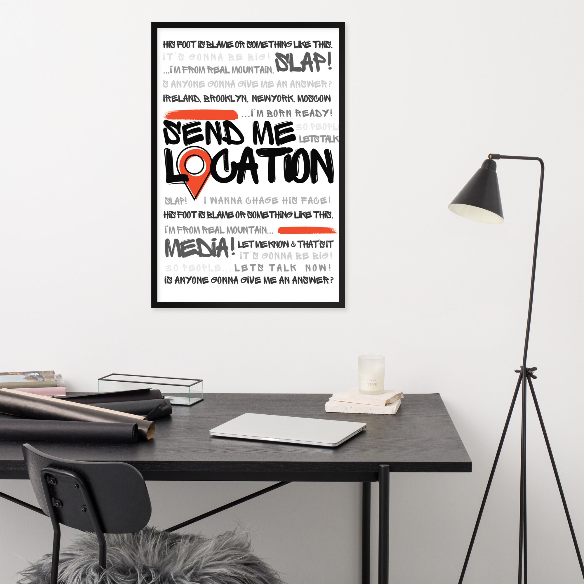 Send Me Location - Premium Matte Poster (White) Posters