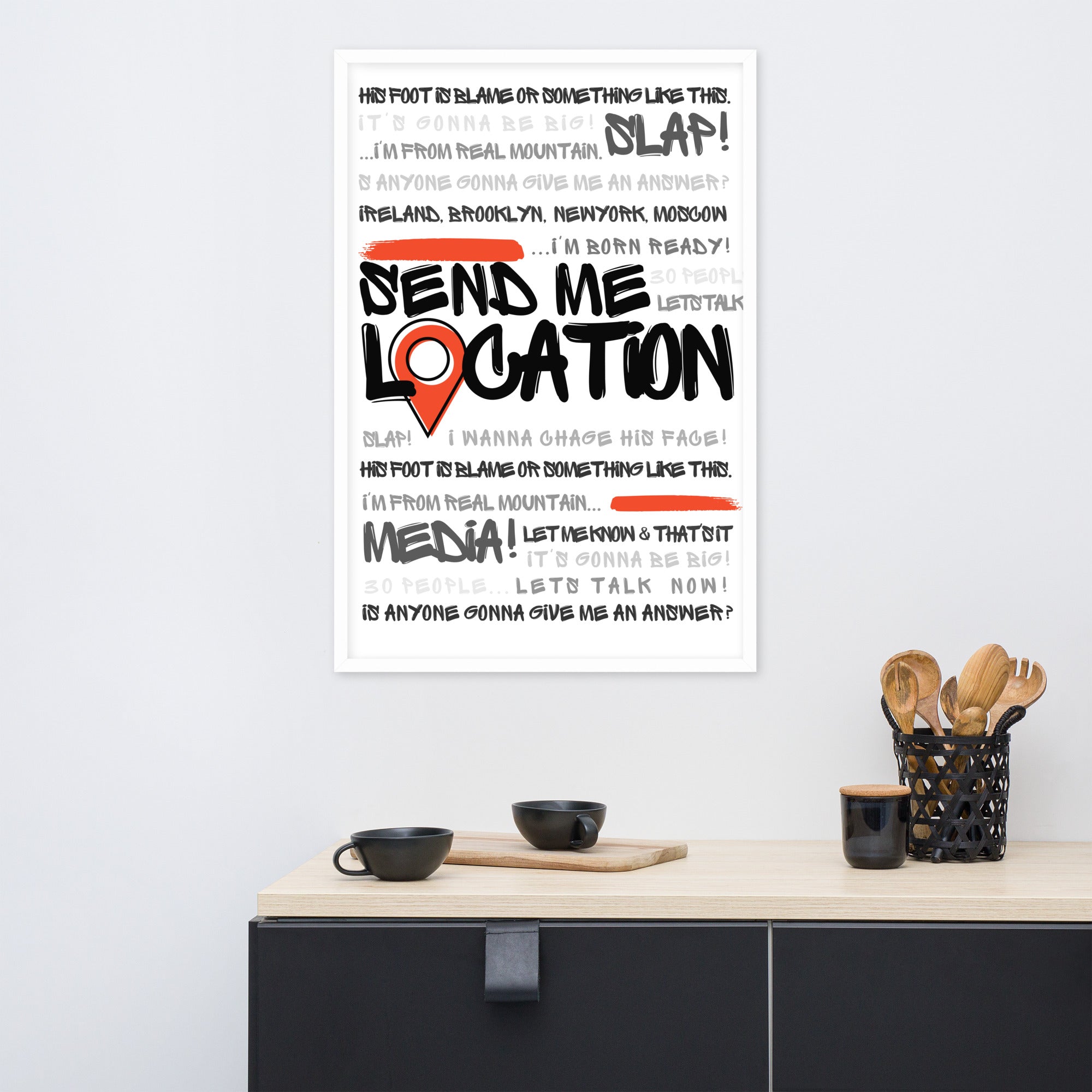Send Me Location - Premium Matte Poster (White) Posters