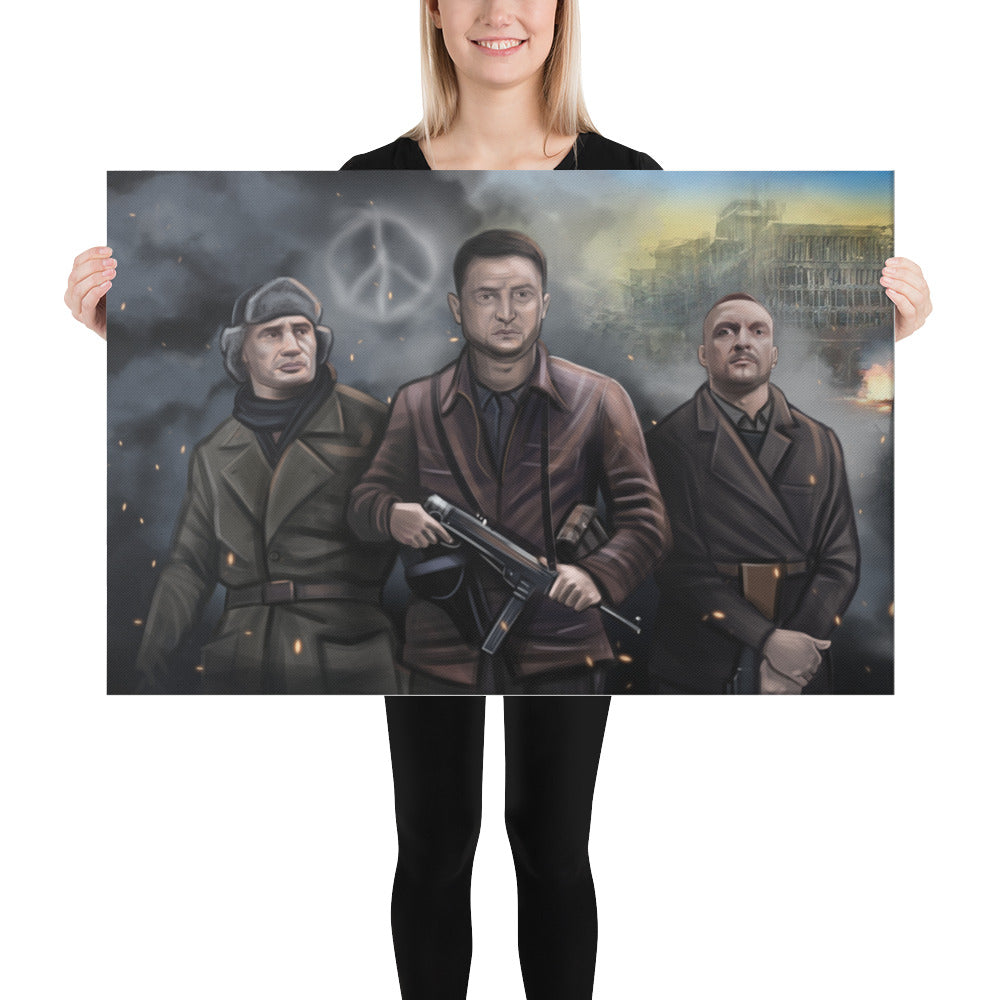 Zelensky, Klitschko, Usyk - Stand for Ukraine Canvas Print Canvas Print