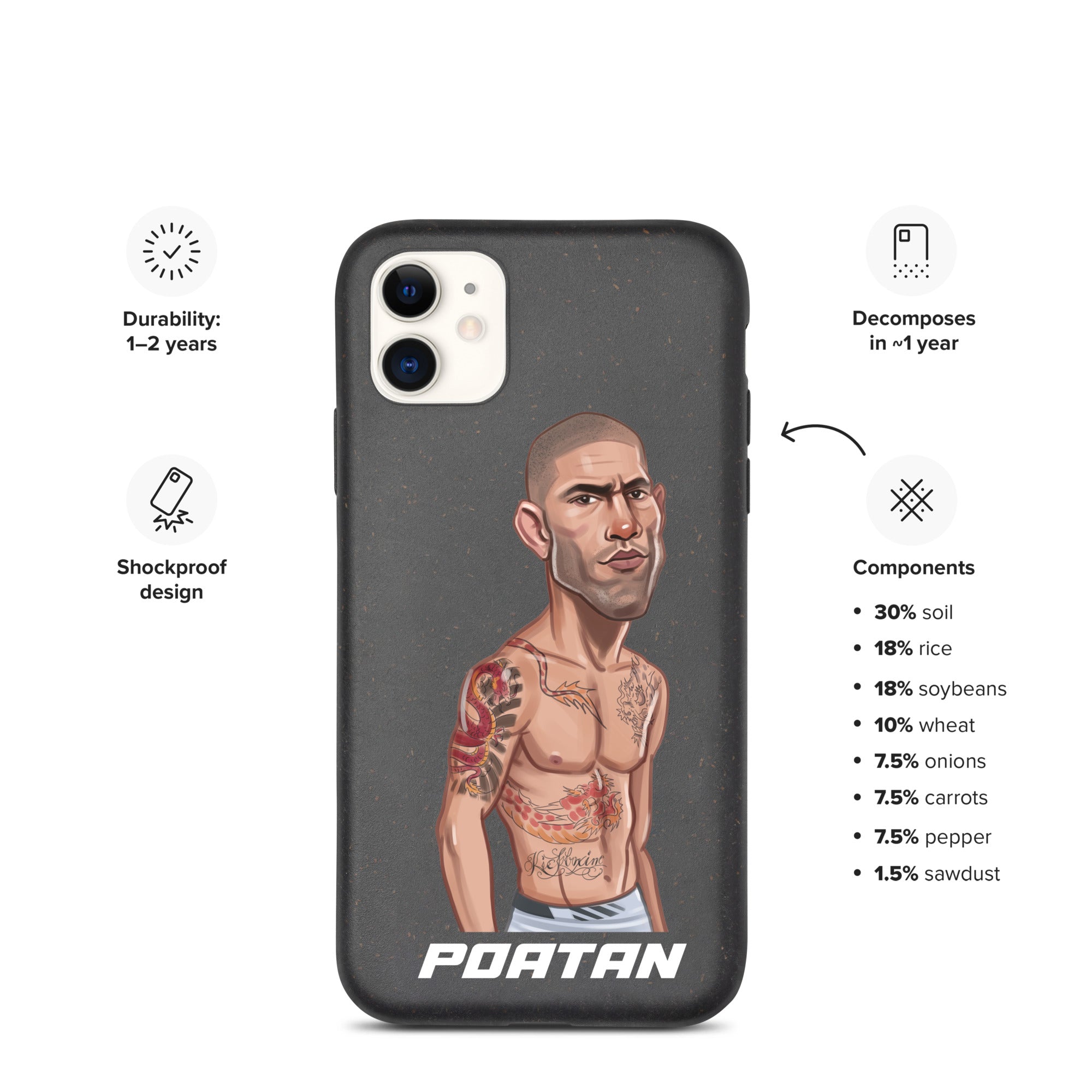 Alex "Poatan" Pereira - Speckled iPhone Case Mobile Phone Cases