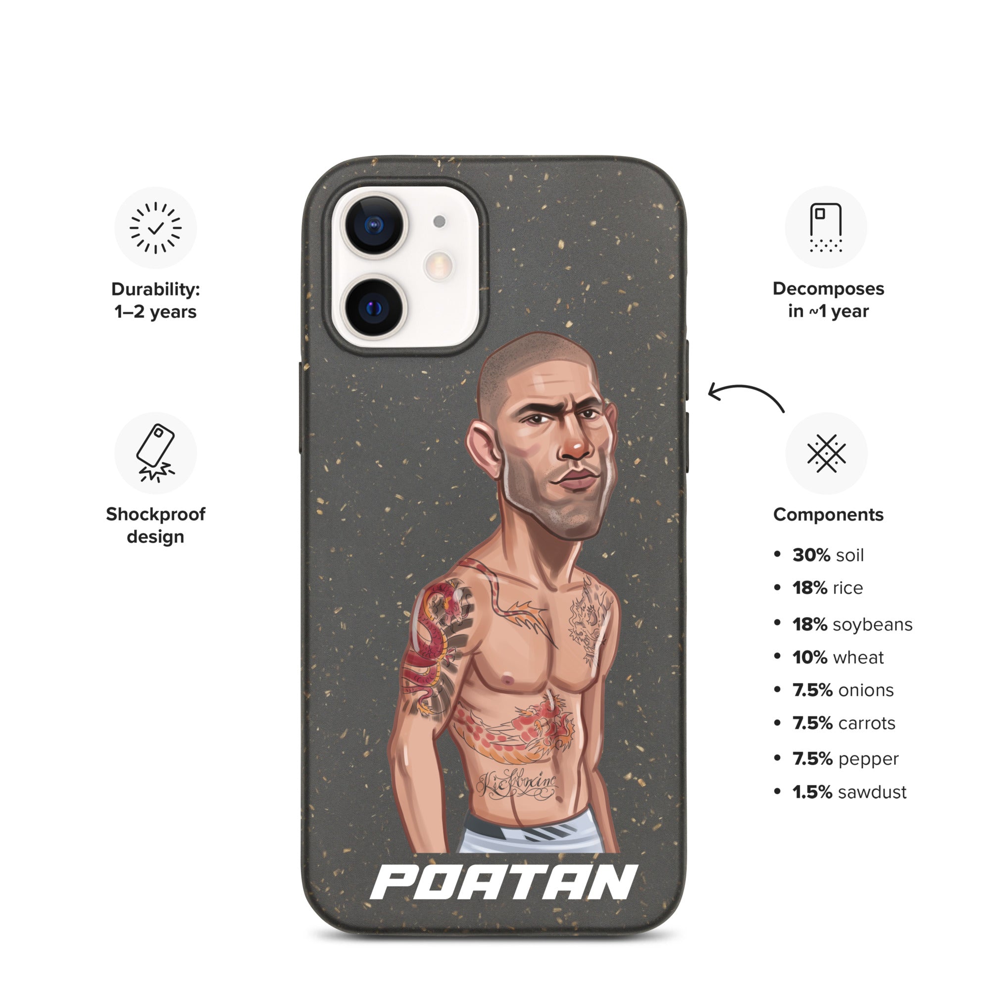 Alex "Poatan" Pereira - Speckled iPhone Case Mobile Phone Cases