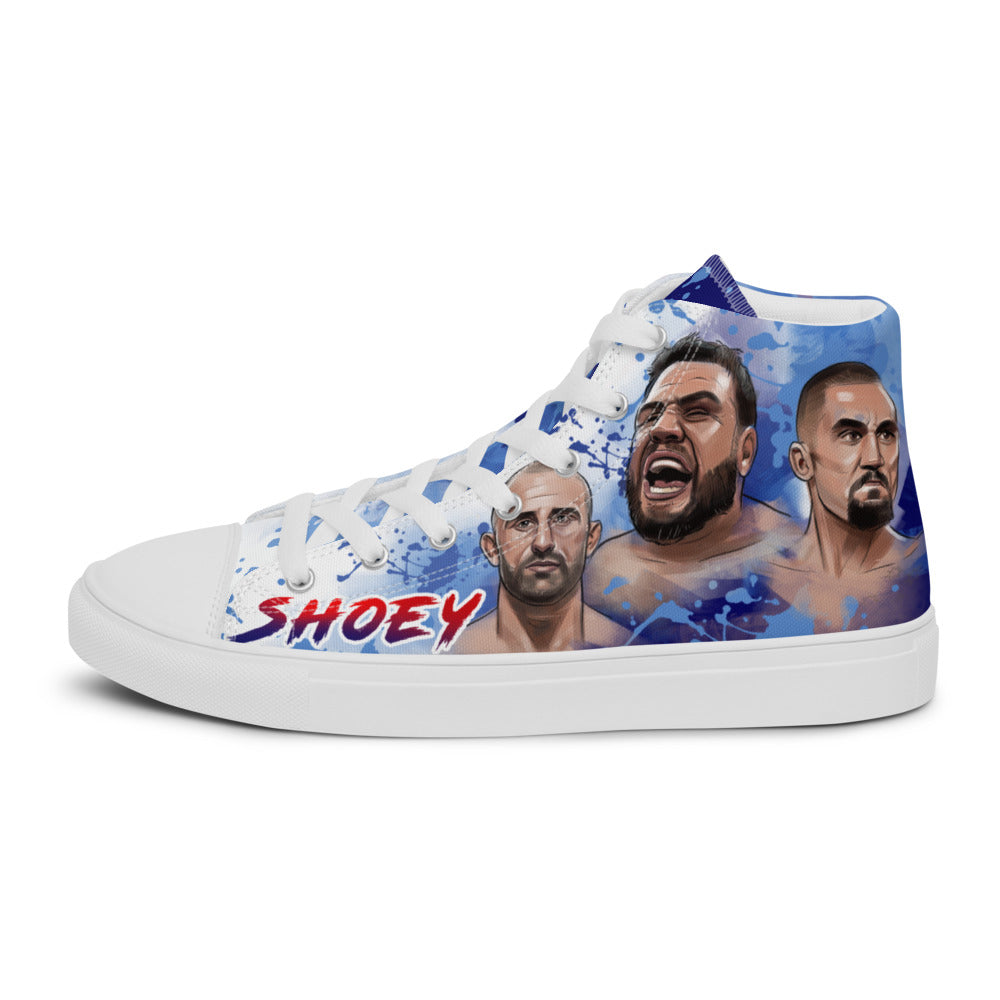 Do a SHOEY, celebrate the AUSSIE way! - Men's High Top Canvas Shoes (State Blue) Shoes