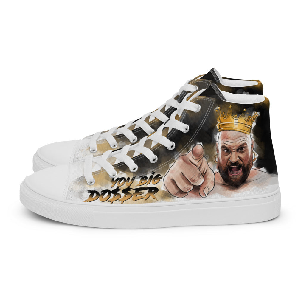 Inspired by Tyson Fury "The Gypsy King" - Men's High Top Canvas Shoe (Gold Version) Shoes