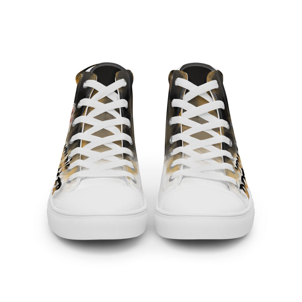 Inspired by Tyson Fury "The Gypsy King" - Men's High Top Canvas Shoe (Gold Version) Shoes