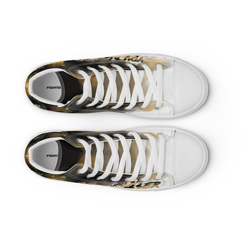 Inspired by Tyson Fury "The Gypsy King" - Men's High Top Canvas Shoe (Gold Version) Shoes