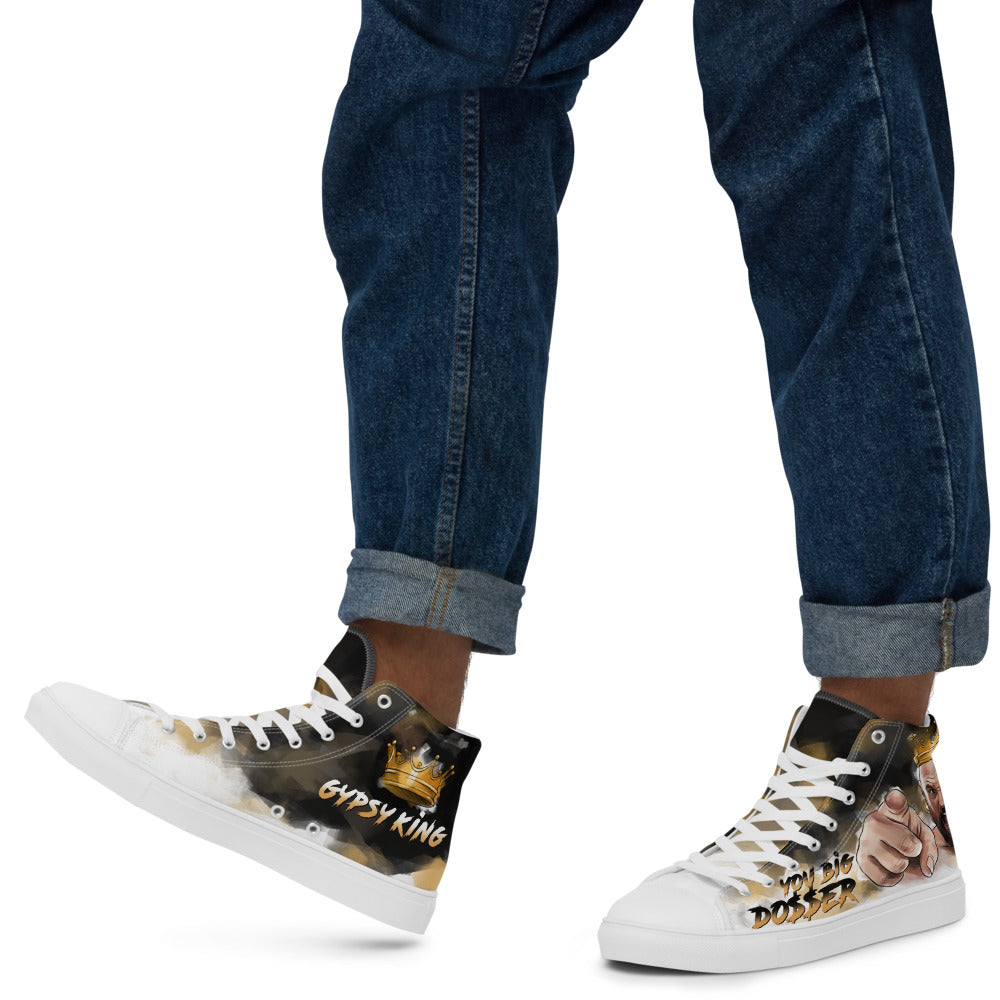 Inspired by Tyson Fury "The Gypsy King" - Men's High Top Canvas Shoe (Gold Version) Shoes