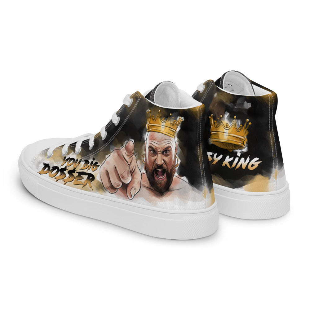 Inspired by Tyson Fury "The Gypsy King" - Men's High Top Canvas Shoe (Gold Version) Shoes