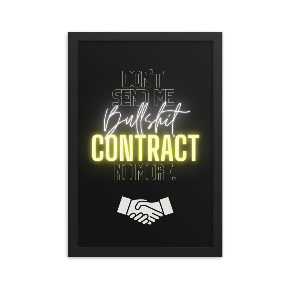 Khabib Diss: "Don't Send Me Bullsh!t Contract" - Premium Matte Framed Poster Posters