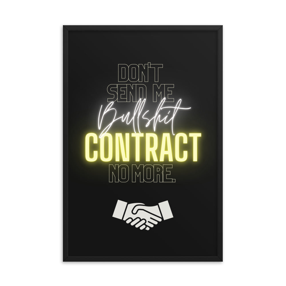 Khabib Diss: "Don't Send Me Bullsh!t Contract" - Premium Matte Framed Poster Posters