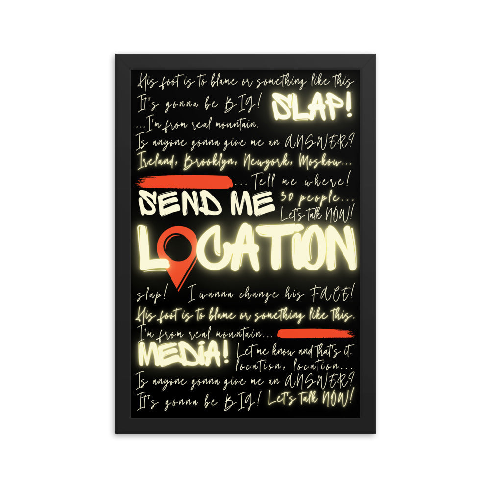 Khabib Diss: "Send Me Location" - Premium Matte Poster (Neon) Posters
