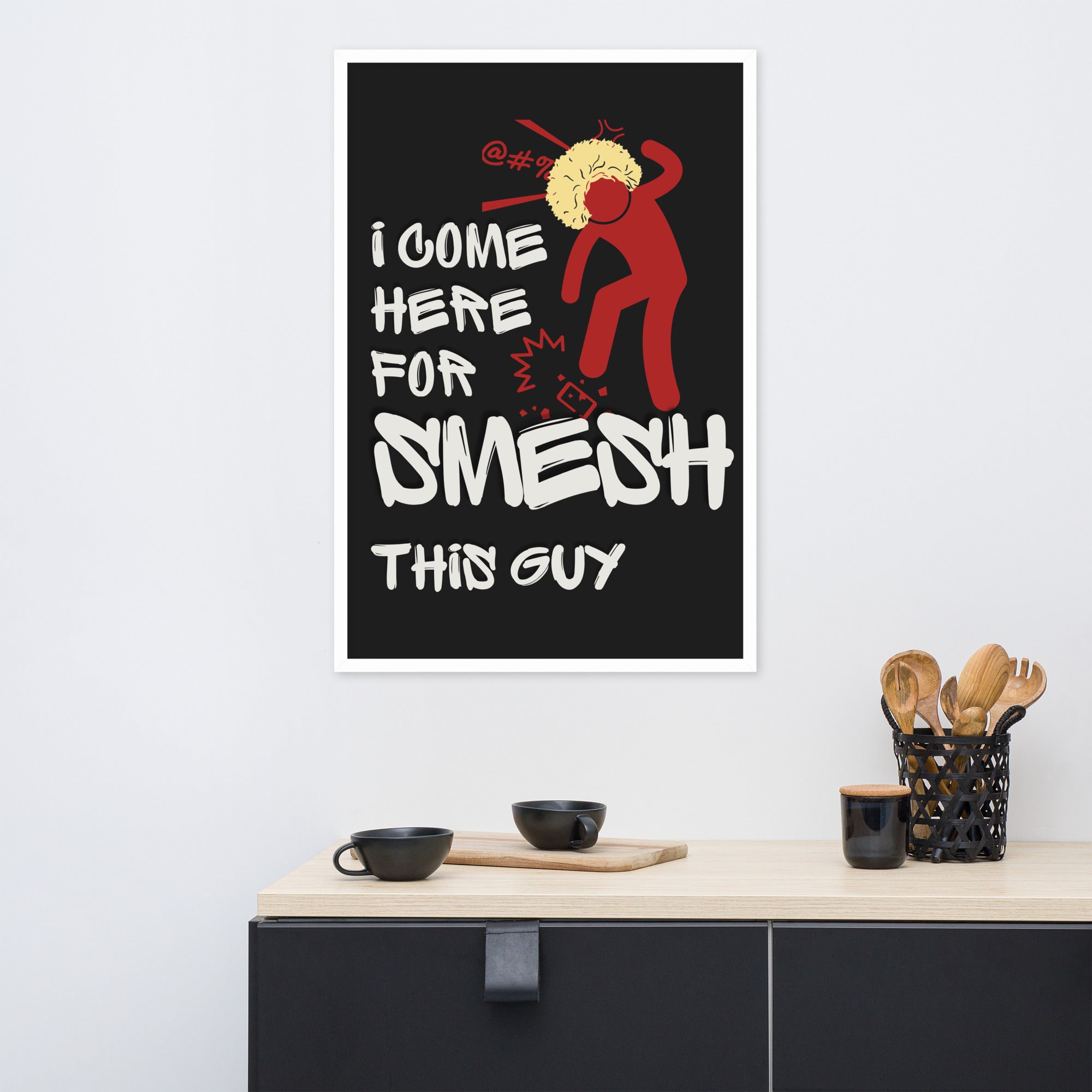 Khabib Nurmagomedov Trash Talk: Smesh This Guy (Premium Framed Matte Poster) Posters