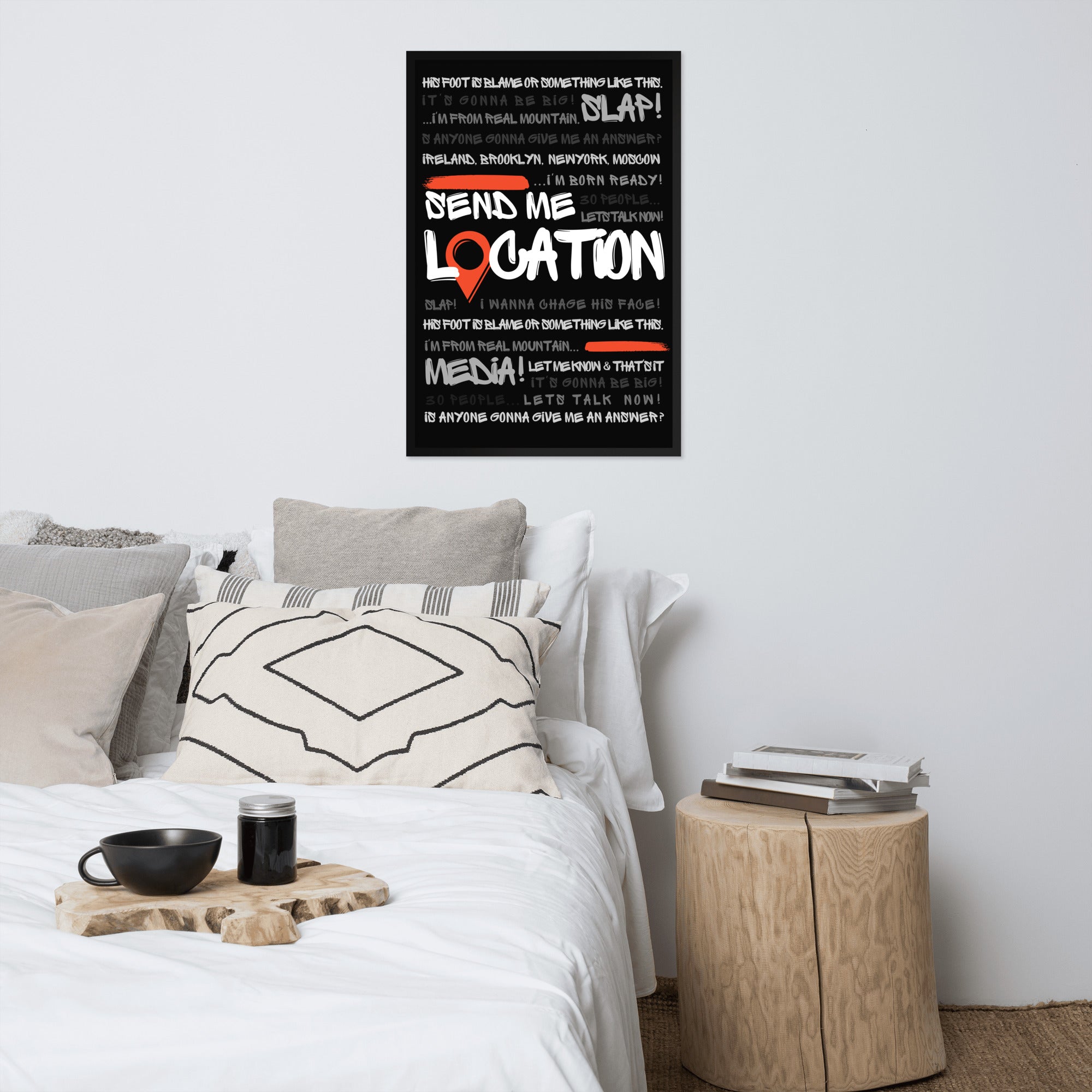 Send Me Location - Premium Matte Poster (Black) Posters