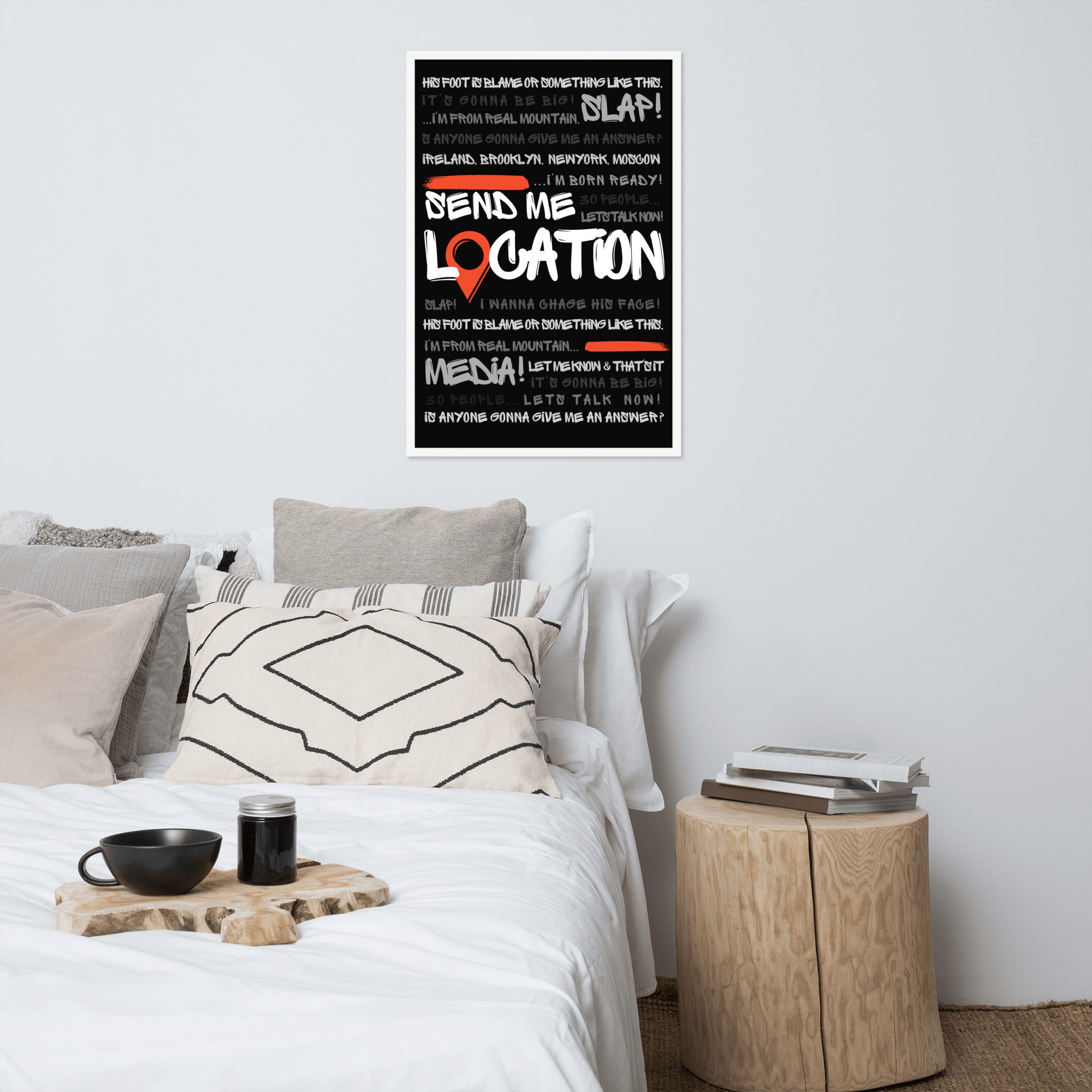 Send Me Location - Premium Matte Poster (Black) Posters