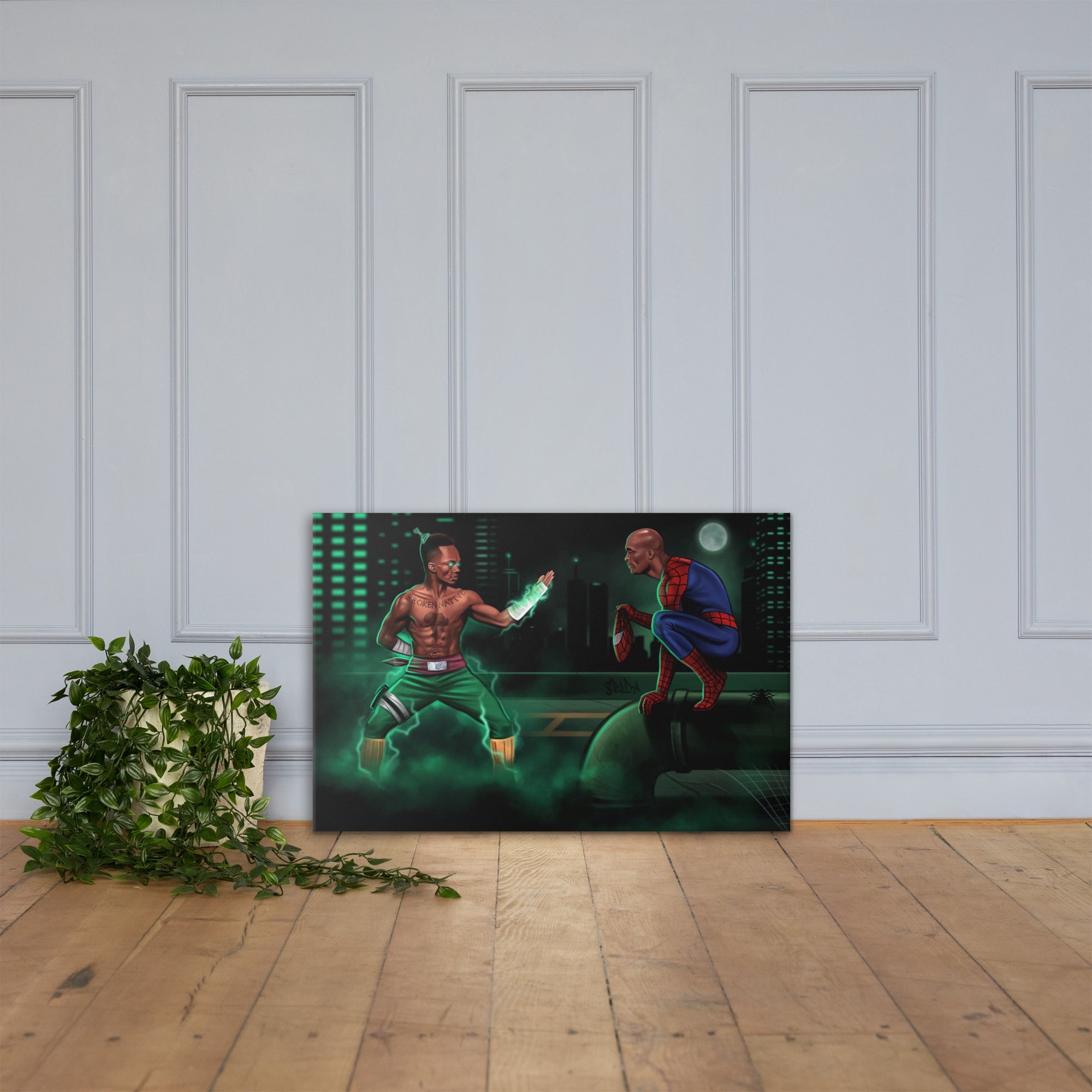 "That Iconic Moment" - Israel Adesanya vs Anderson Silva Print on Canvas Canvas Print