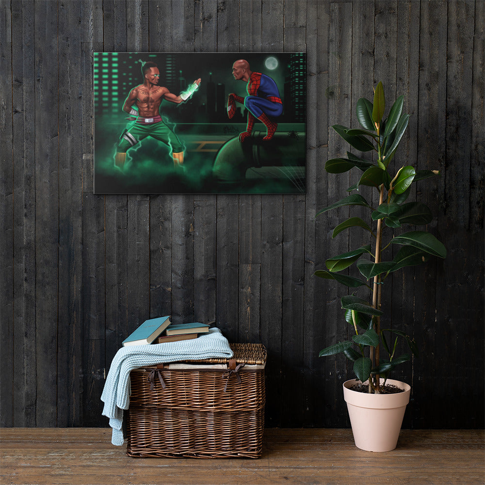 "That Iconic Moment" - Israel Adesanya vs Anderson Silva Print on Canvas Canvas Print